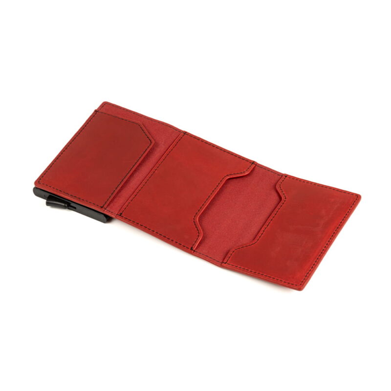 Kaarditasku KT004 Elevated Plus 2.0-red-avatuna-täielikult-valgel-taustal Kaarditasku KT004 Elevated Plus 2.0 Red täielikult